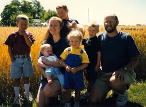 family photo June 1997 wheat field in the background