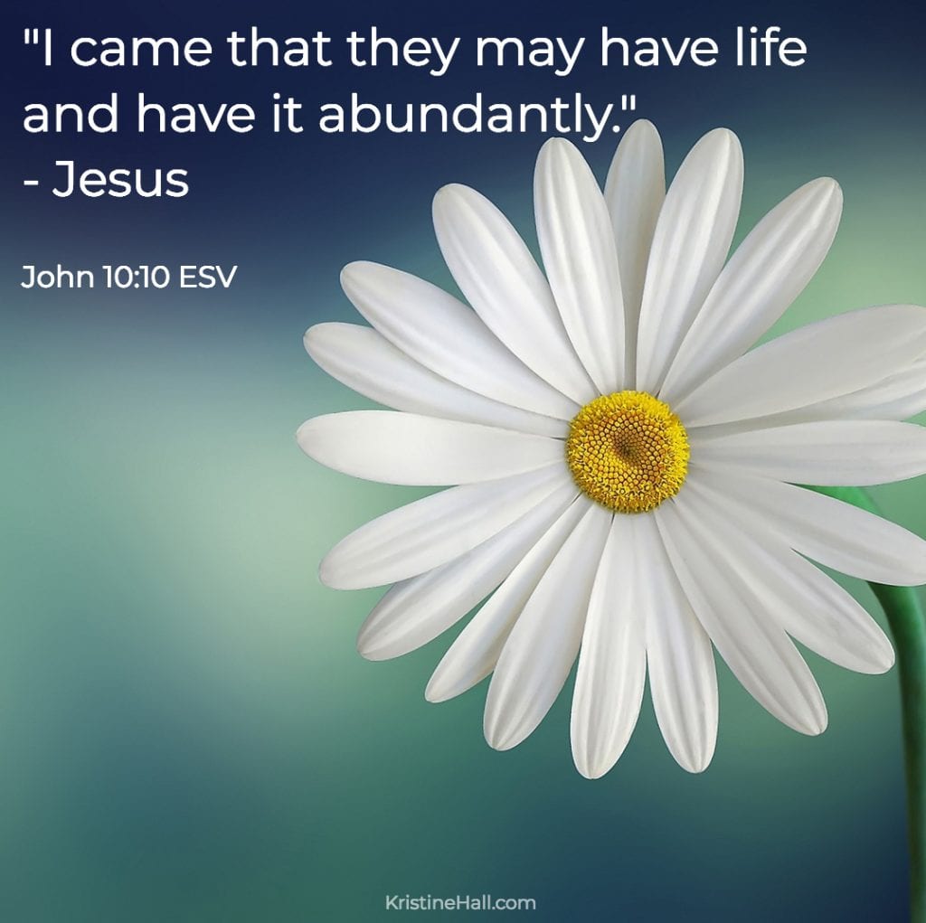 John 10:10 "I came that they may have life and have it abundantly."